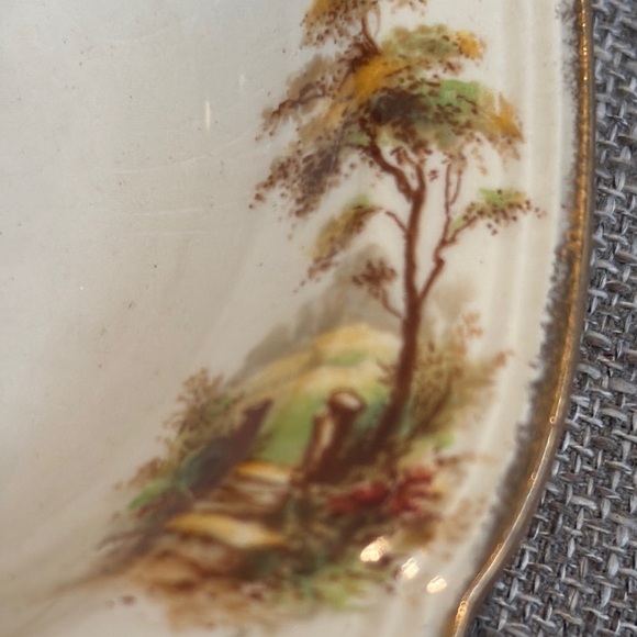 Alfred Meakin Vintage Scenic Porcelain Bowl with Gold Trim - Picture 7 of 8